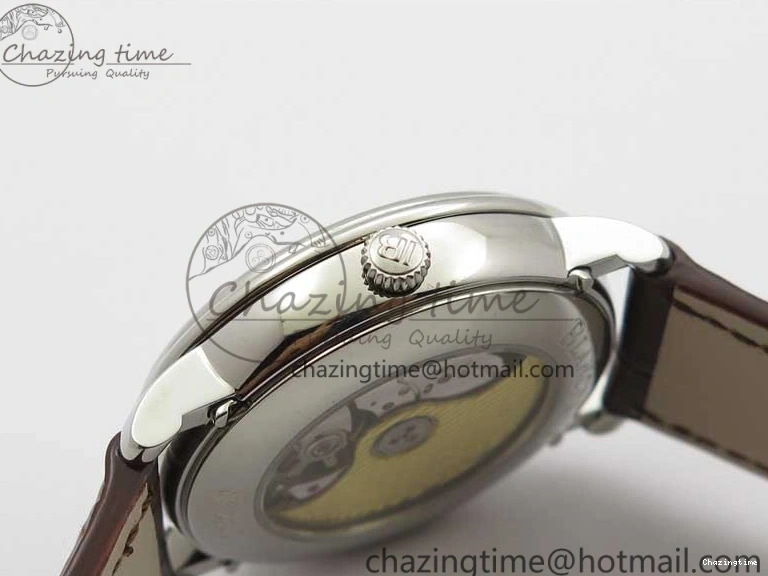 0302 Villeret 6654 SS Complicated Function OMF 1:1 Best Edition White Dial on Brown Leather Strap A6654 V Popular 7904